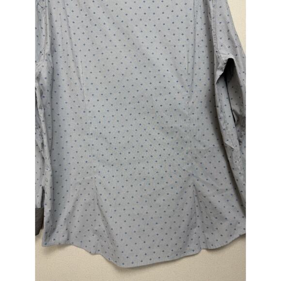 7 Diamonds Men's Button Up Shirt XL Flip Cuff Gray Blue Classic Fit Long Sleeve - Picture 7 of 13